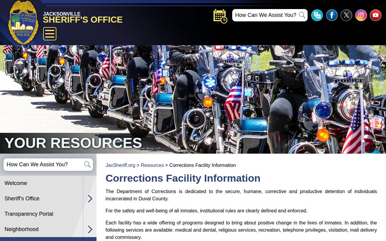 JSO facility information for Goode release logistics